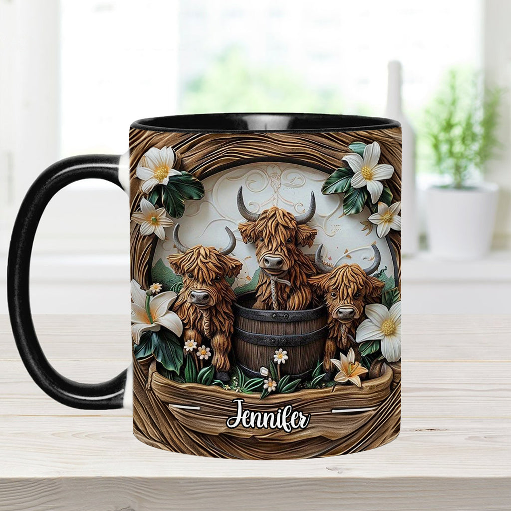 Liebe Hochlandrinder - Personalisierte Tasse