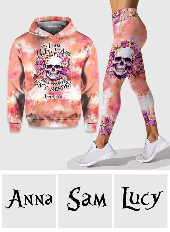 Ich bin, wer ich bin – Personalisierter Totenkopf-Hoodie und Leggings