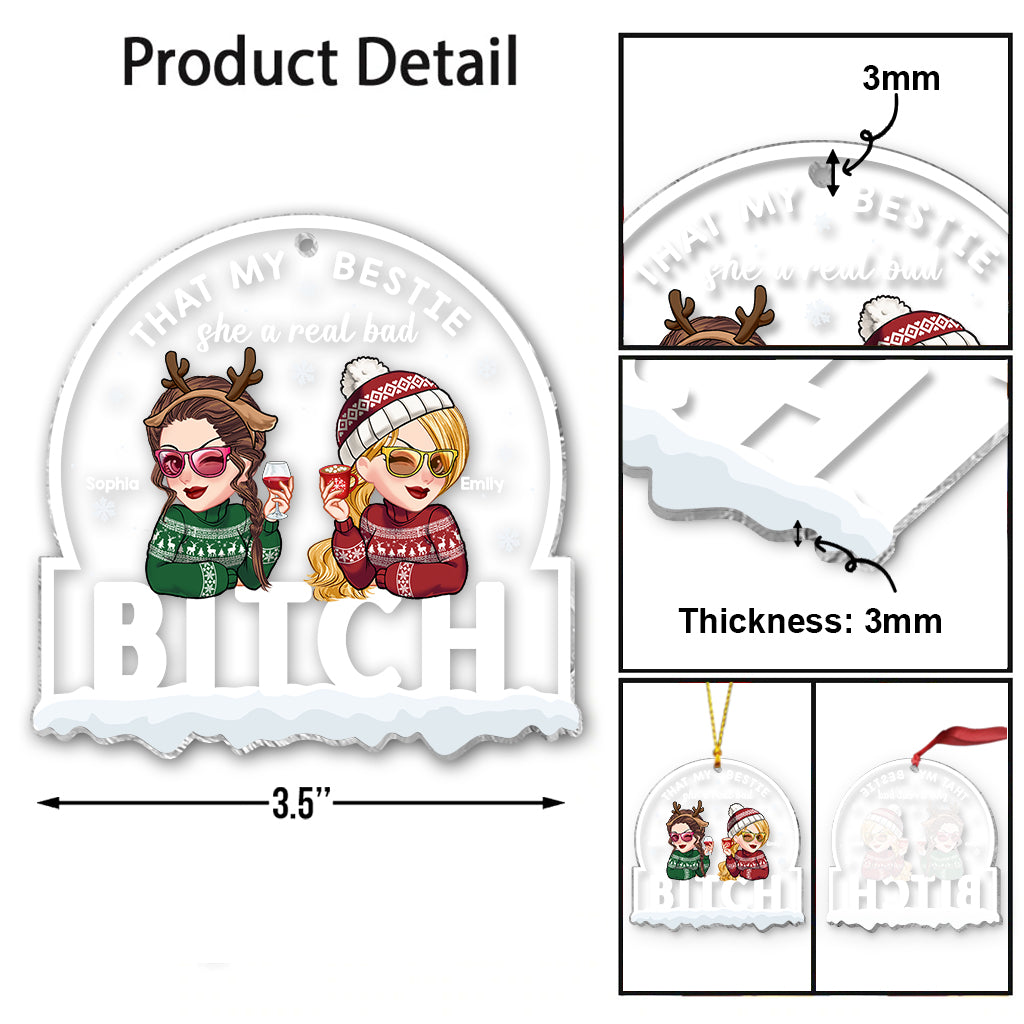 That's My Best Friend - Personalized Bestie Transparent Ornament