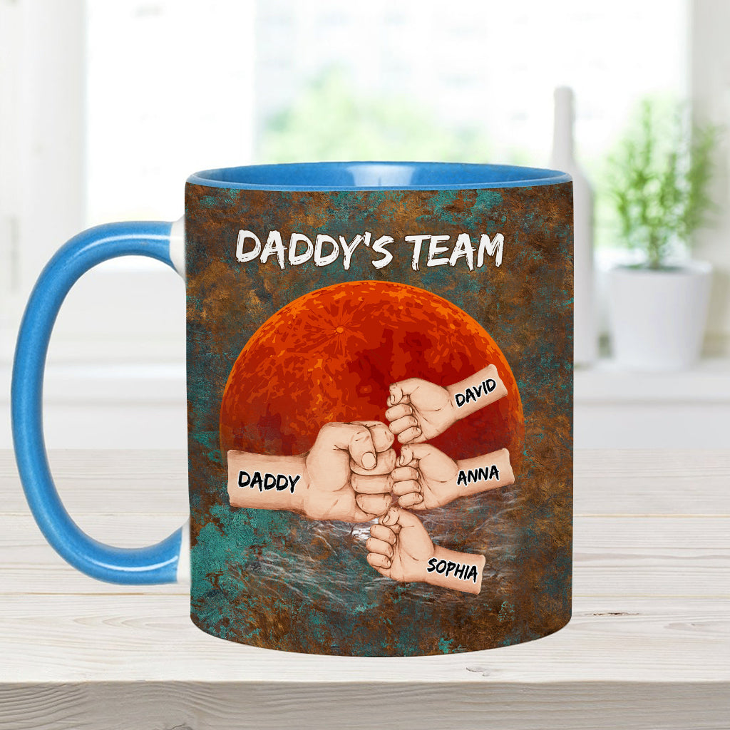 Daddy's Team - Personalisierte Tasse mit Vater-Akzent