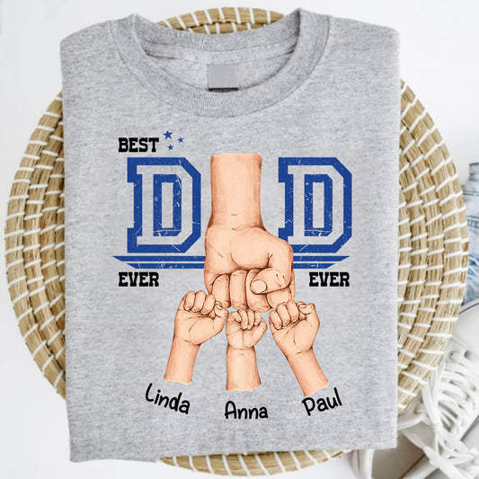 Daddy's Team Fist Bump – Personalisiertes Vater-T-Shirt und Hoodie