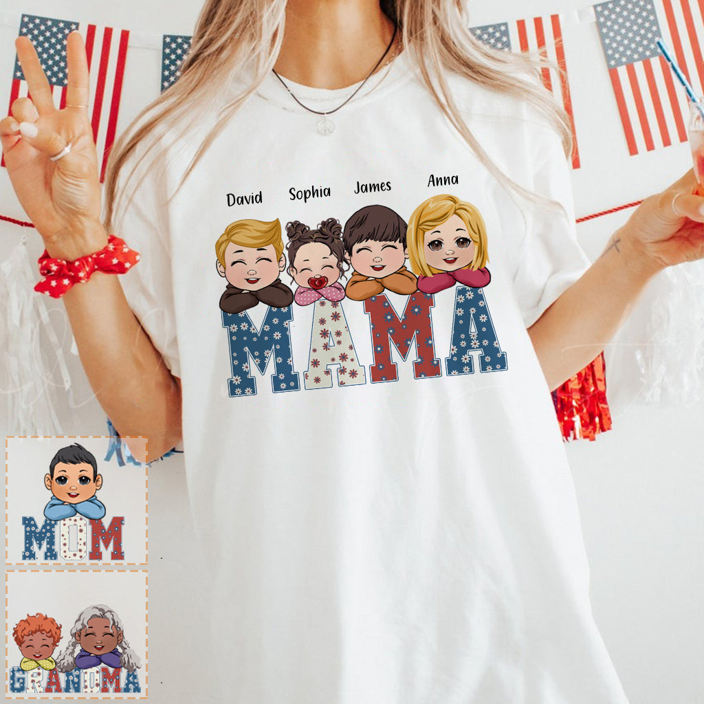 Amerikanische Mama – Beliebiger Titel, Vintage-Retro-Stil – Personalisiertes Mutter-T-Shirt und Hoodie