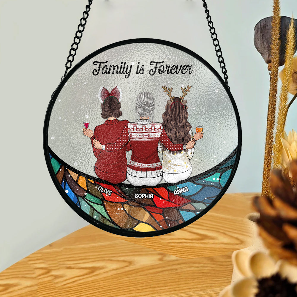 The Bond Between Family - Personalized Family Stained Glass Suncatcher