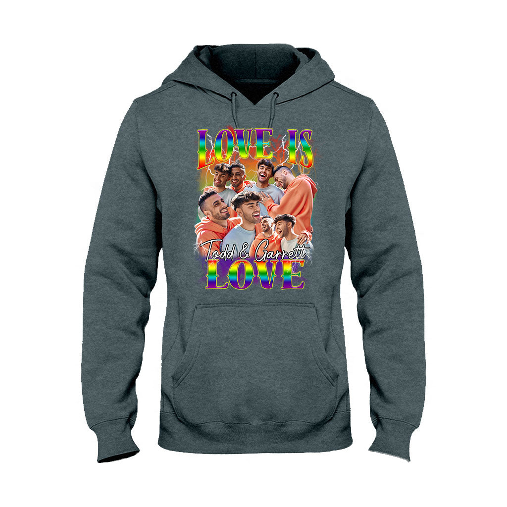 Love Is Love Bootleg Rainbow – Personalisiertes LGBT-Unterstützungs-T-Shirt und Hoodie