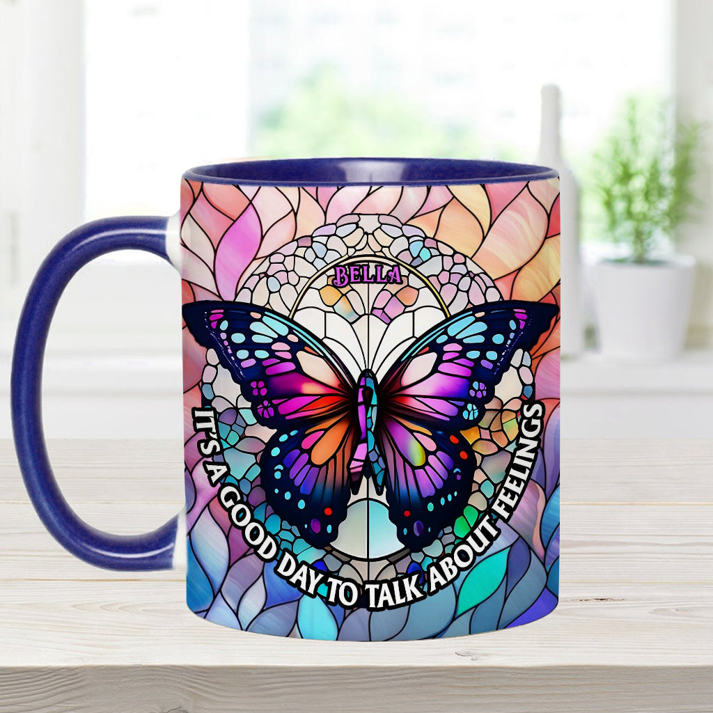 It's A Good Day To Talk About Feelings - Personalized Accent Mug