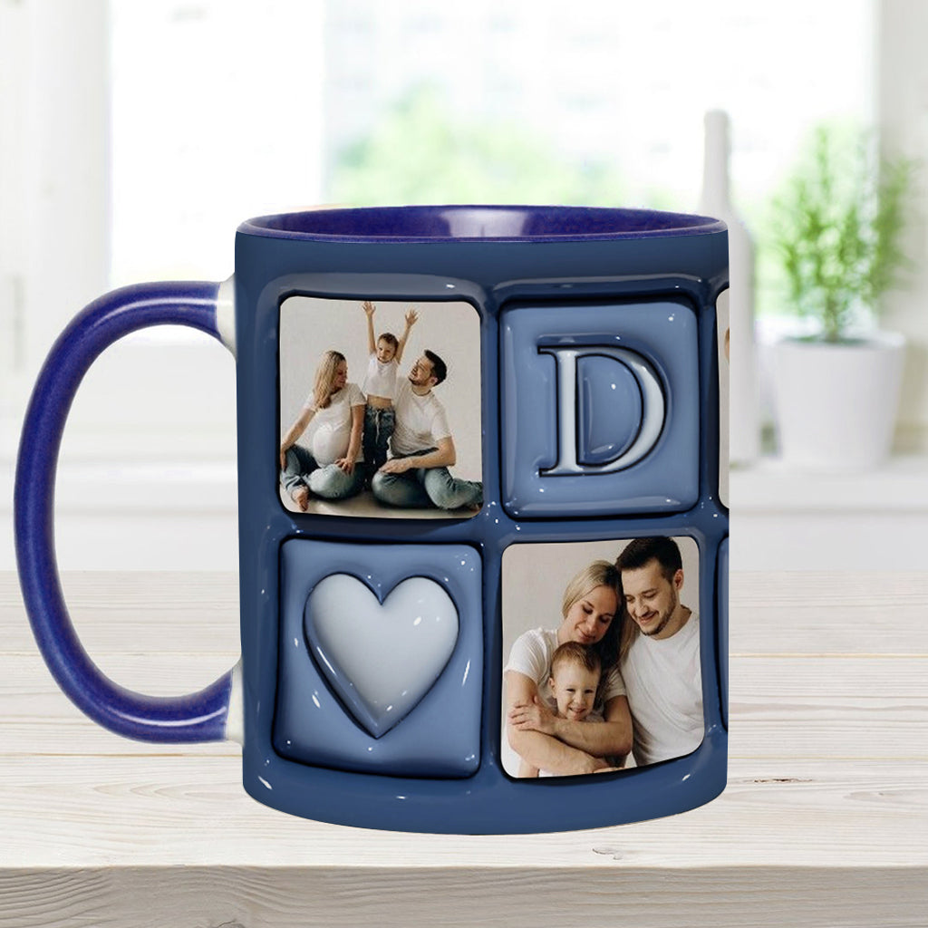 Upload Photo Father And Children - Personalized Father Accent Mug