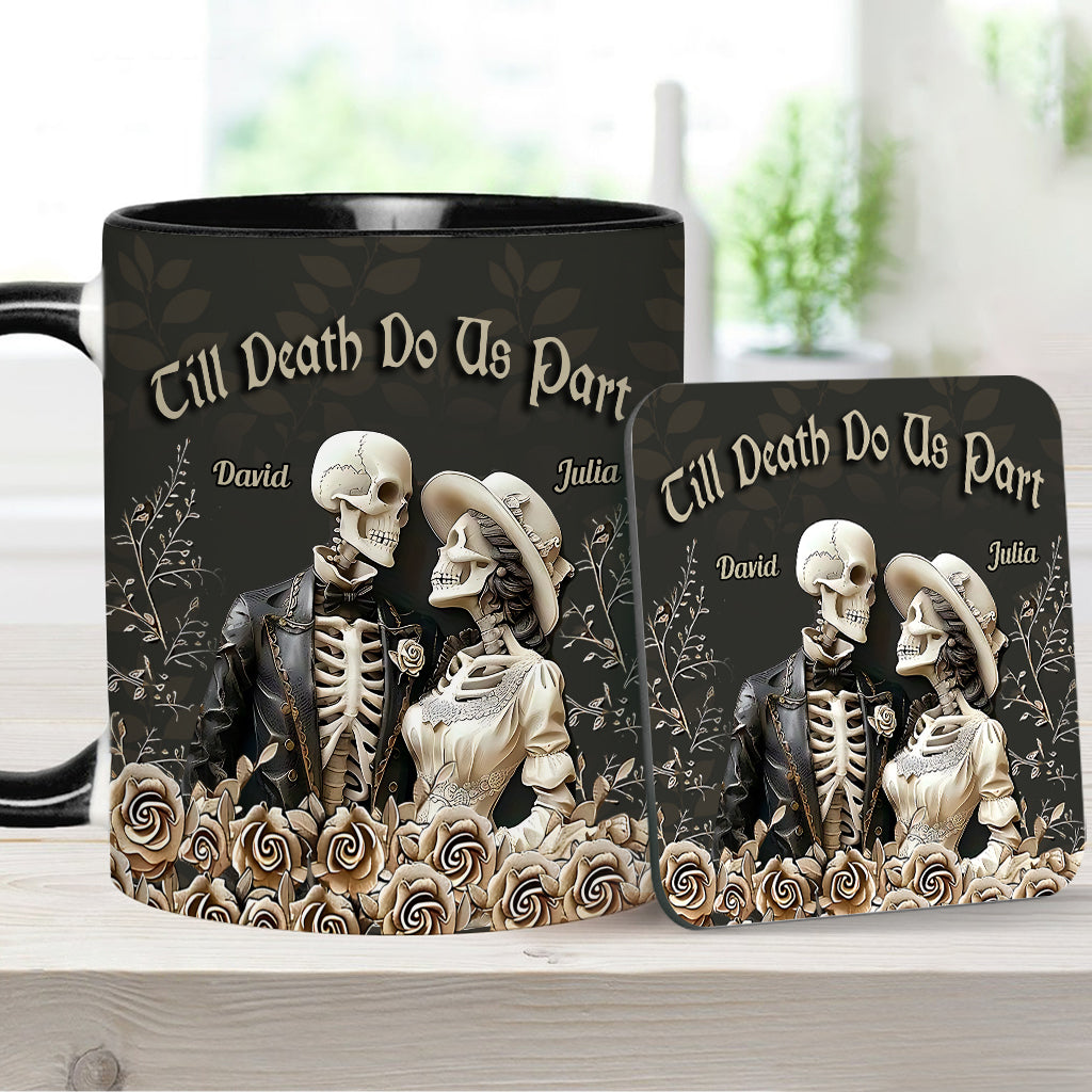 Bis dass der Tod uns scheidet – Personalisierte Tasse für Paare