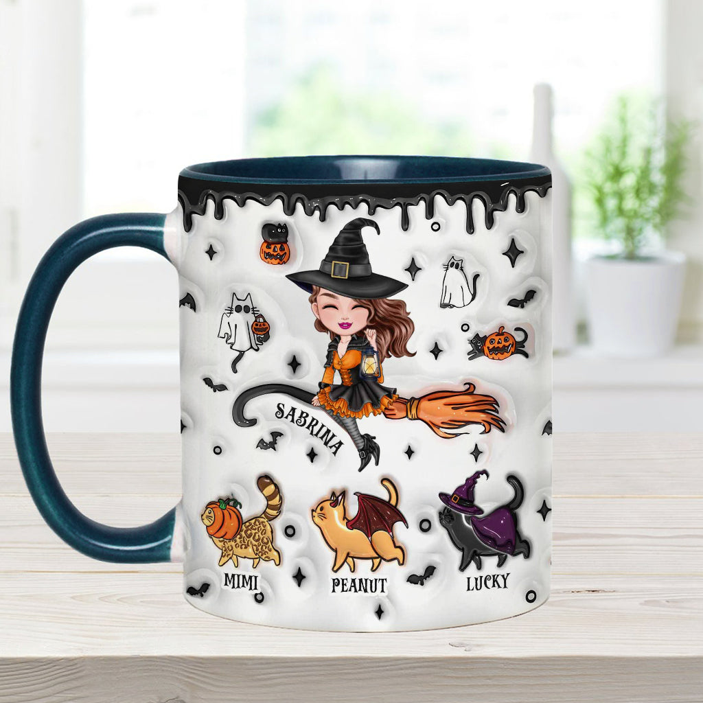 Halloween ist schöner mit einer Katze – Personalisierte Tasse mit Katzenmotiv