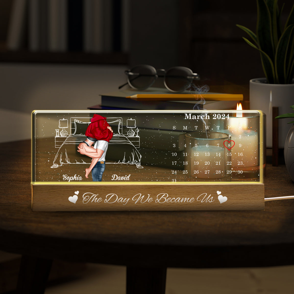 Der Tag, an dem wir wir wurden – Personalisierte LED-Nachtleuchte für Paare