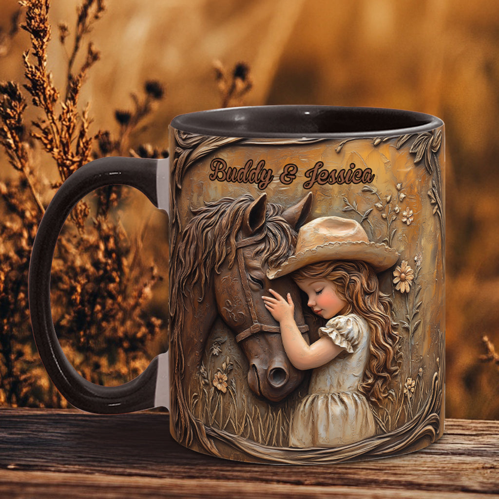 Einfach ein Mädchen, das Pferde liebt – personalisierte Tasse mit Pferdemotiv