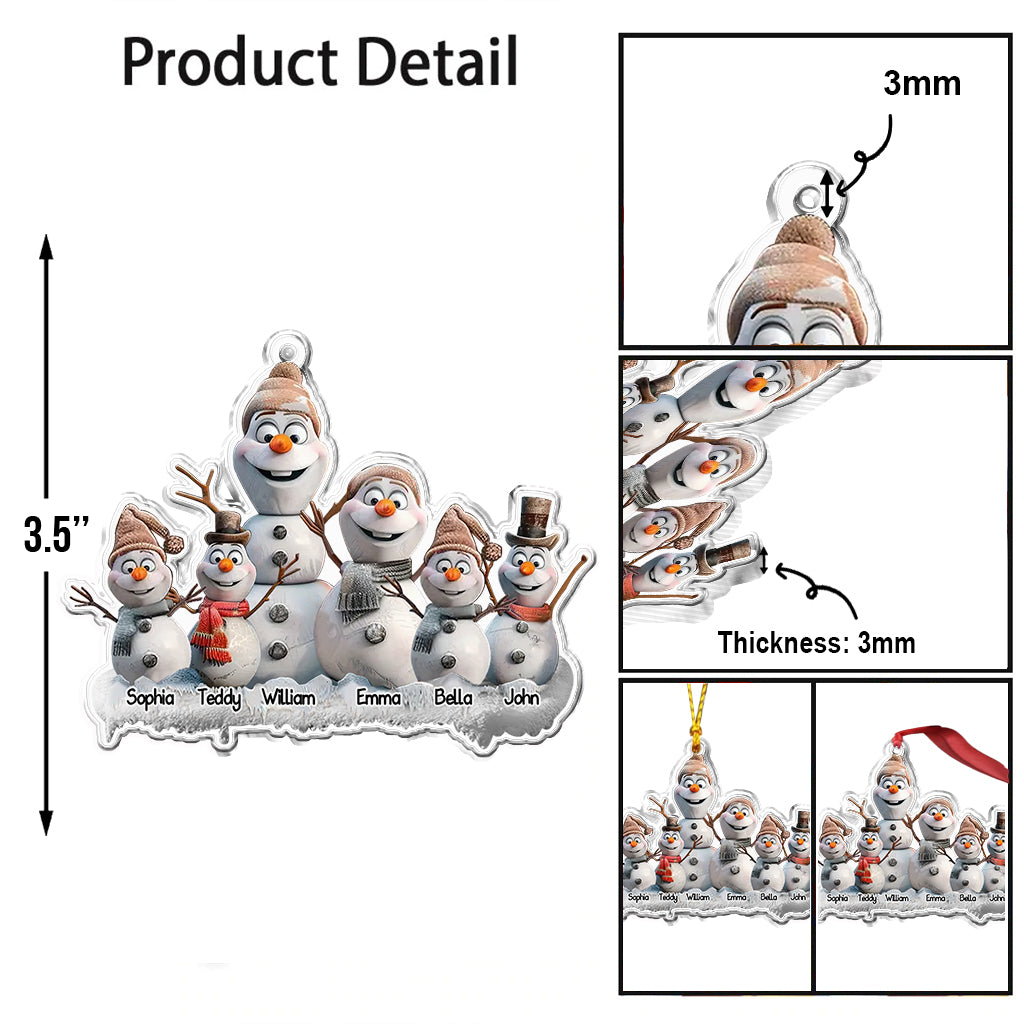 Schneemannfamilie – Personalisierter, individuell geformter Familienschmuck