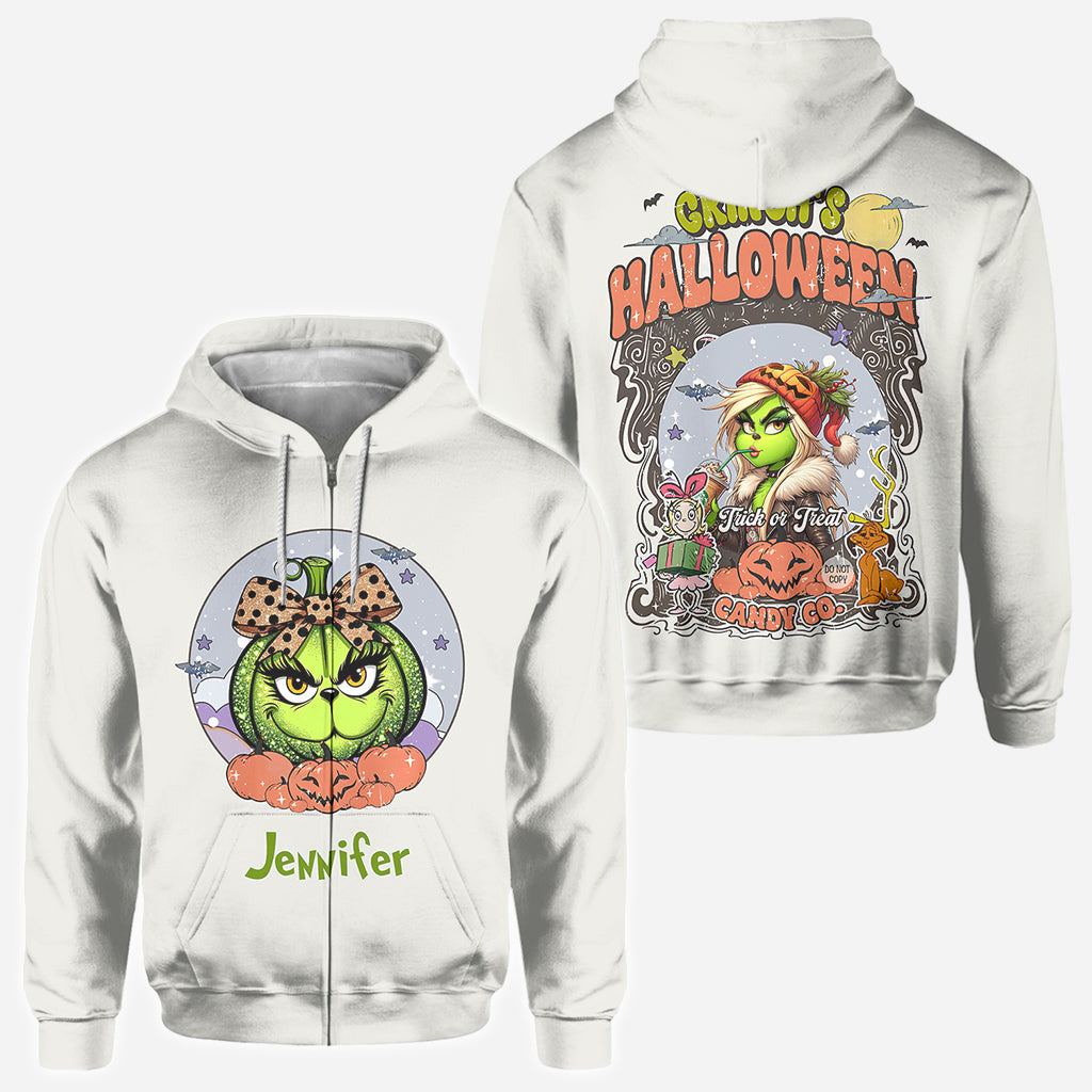 Grüne Kürbismama – Beliebiger Titel – Personalisiertes „Stole Christmas All Over“-Shirt