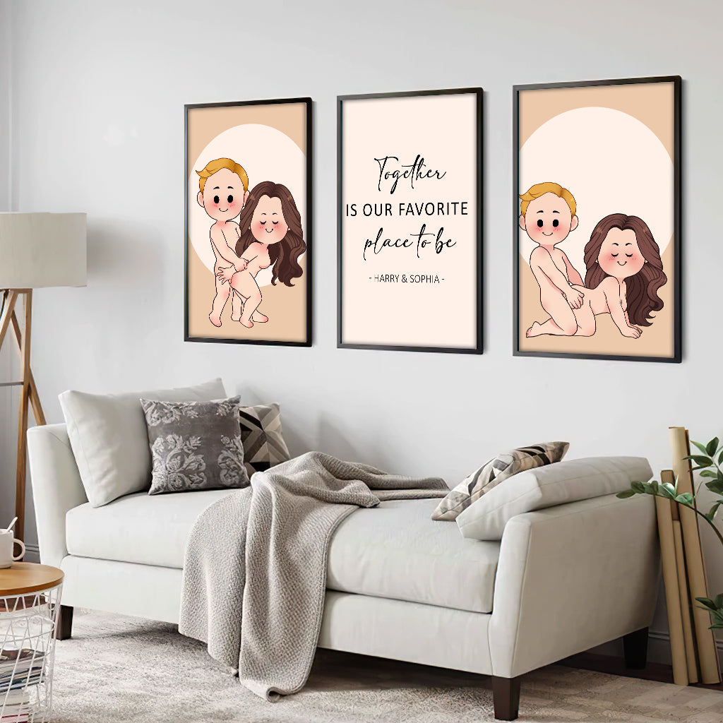 Gemeinsam sind wir am liebsten – personalisiertes Poster- und Leinwandset für Paare