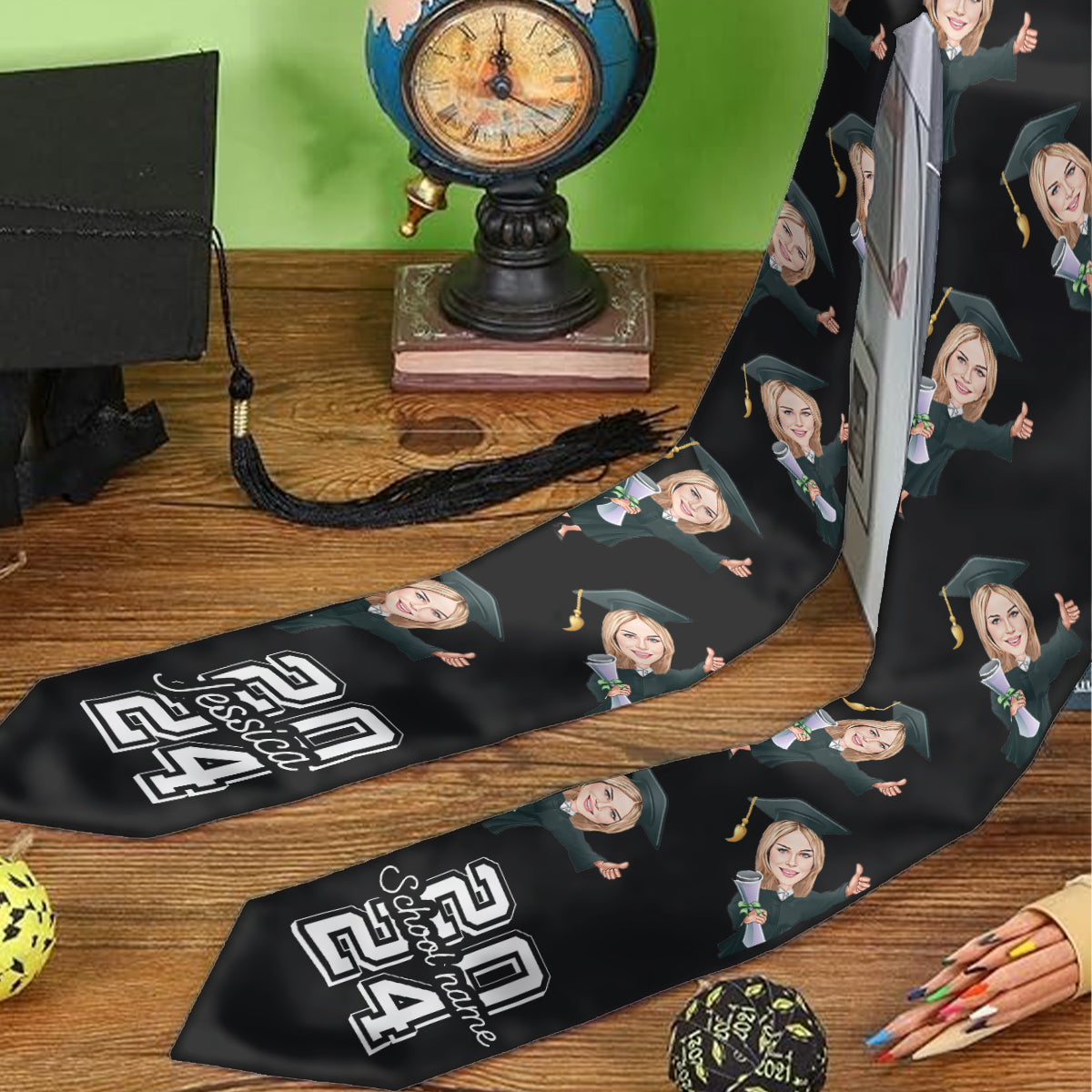 Caricature Funny Character - Personalized Graduation Graduation Stole