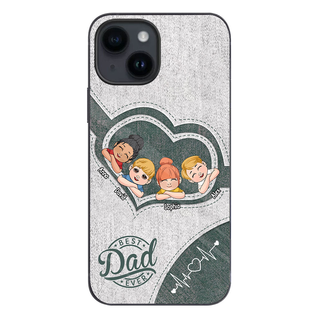 Dad's Heart Best Dad Ever - Personalized Father Phone Case