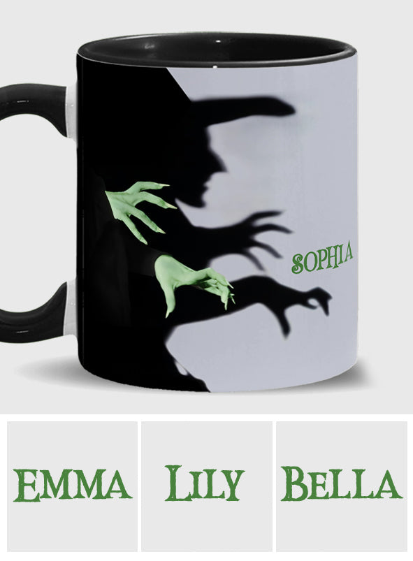 Halloween-Hexenschatten - Personalisierte Tasse mit Hexenmotiv