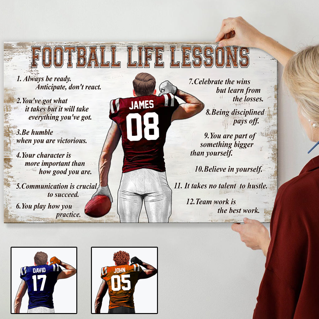 Fußball-Lebenslektionen – Personalisierte Fußball-Leinwand und Poster