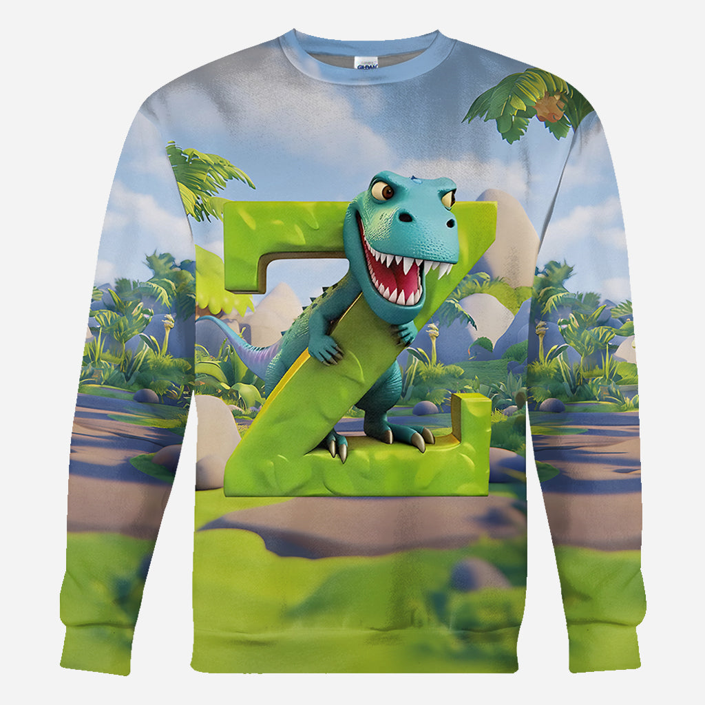 Dinosaurier-Alphabet - Personalisiertes Kinder-T-Shirt