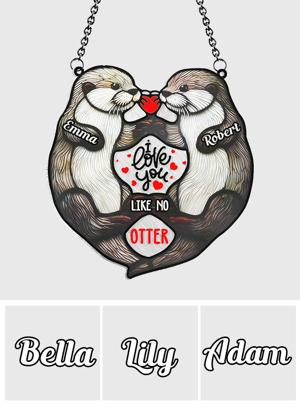 Ich liebe dich wie kein Otter – Personalisierter Fensterhänger für Paare 