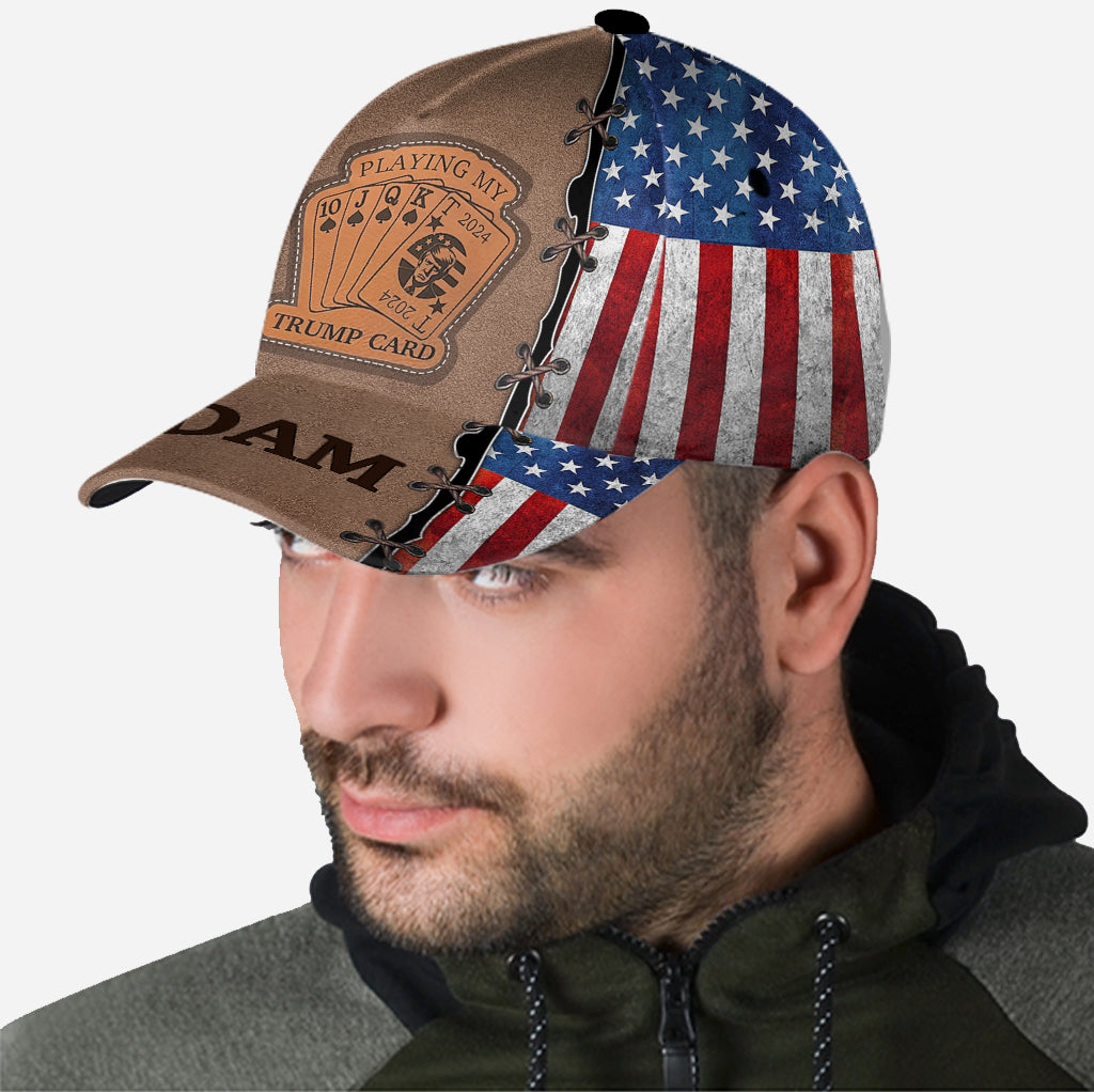 Trump 2024 Playing My T Card - Personalisierte klassische Kappe