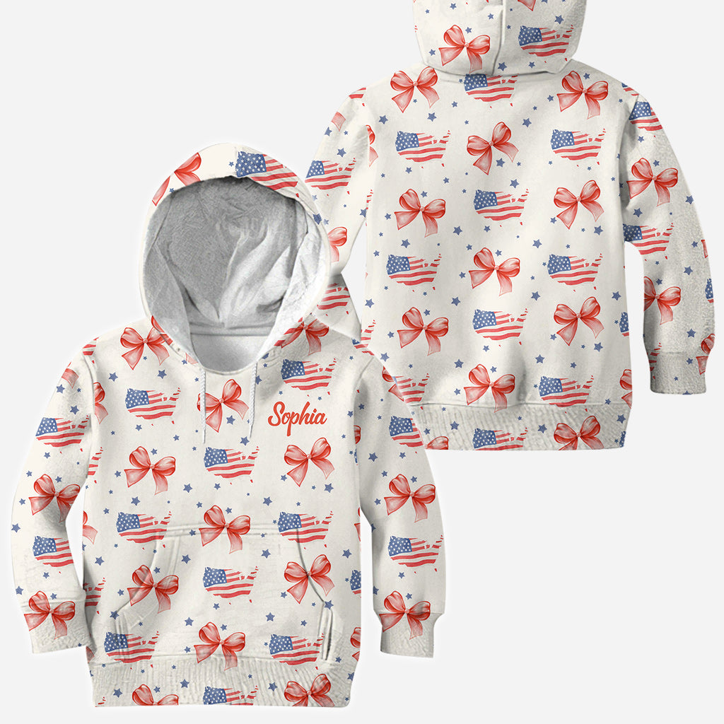 Coquette American Girl - Personalized Independence Day/ 4th of July All Over Shirt