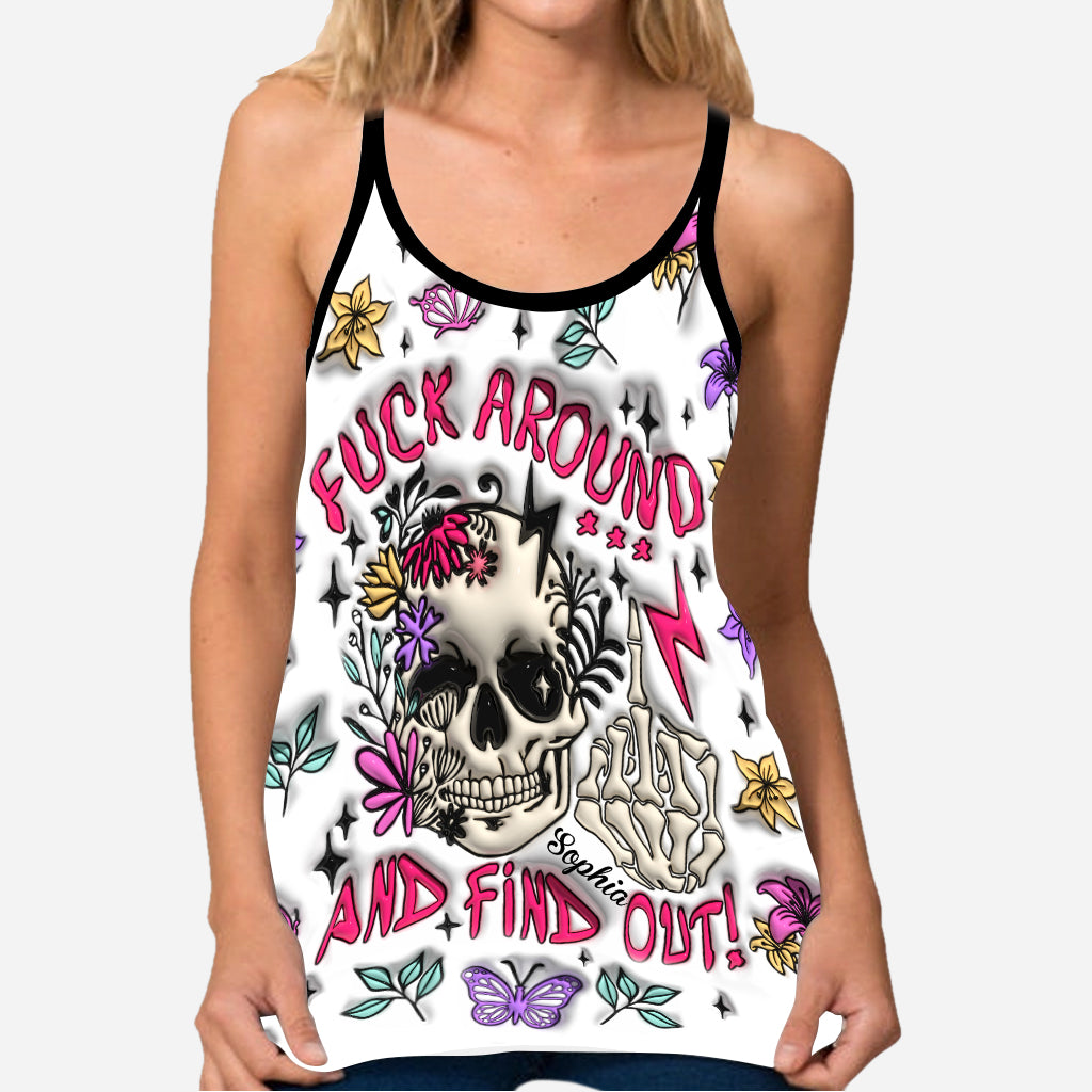 Verarsche es und finde es heraus – personalisiertes Totenkopf-Kreuz-Tanktop