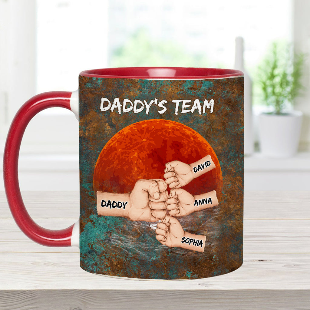 Daddy's Team - Personalisierte Tasse mit Vater-Akzent