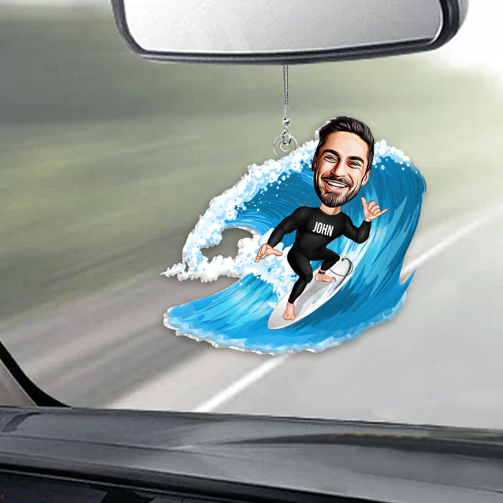 Alles wird dich umbringen, also wähle etwas Lustiges – personalisierter, individuell geformter Surfer-Autoanhänger