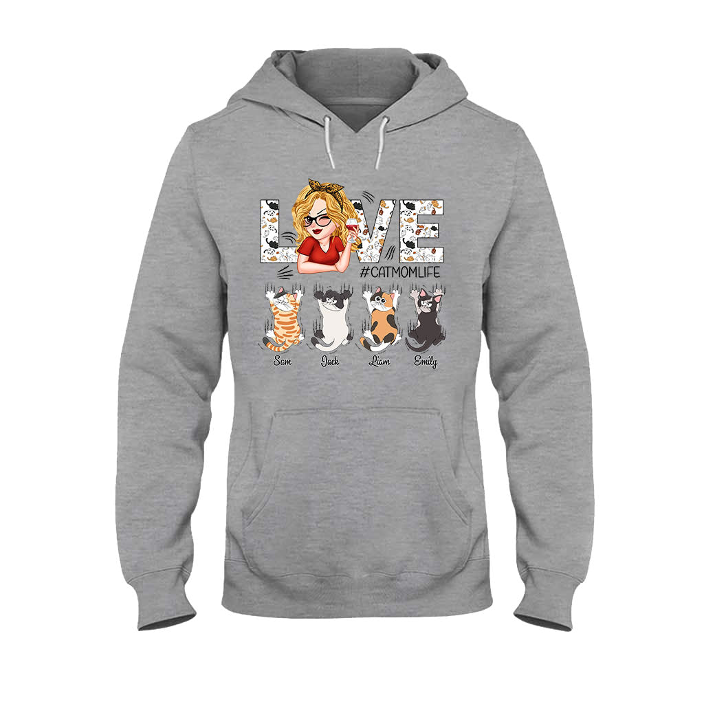 Liebe das Leben als Katzenmama – Personalisiertes Katzen-T-Shirt und Hoodie
