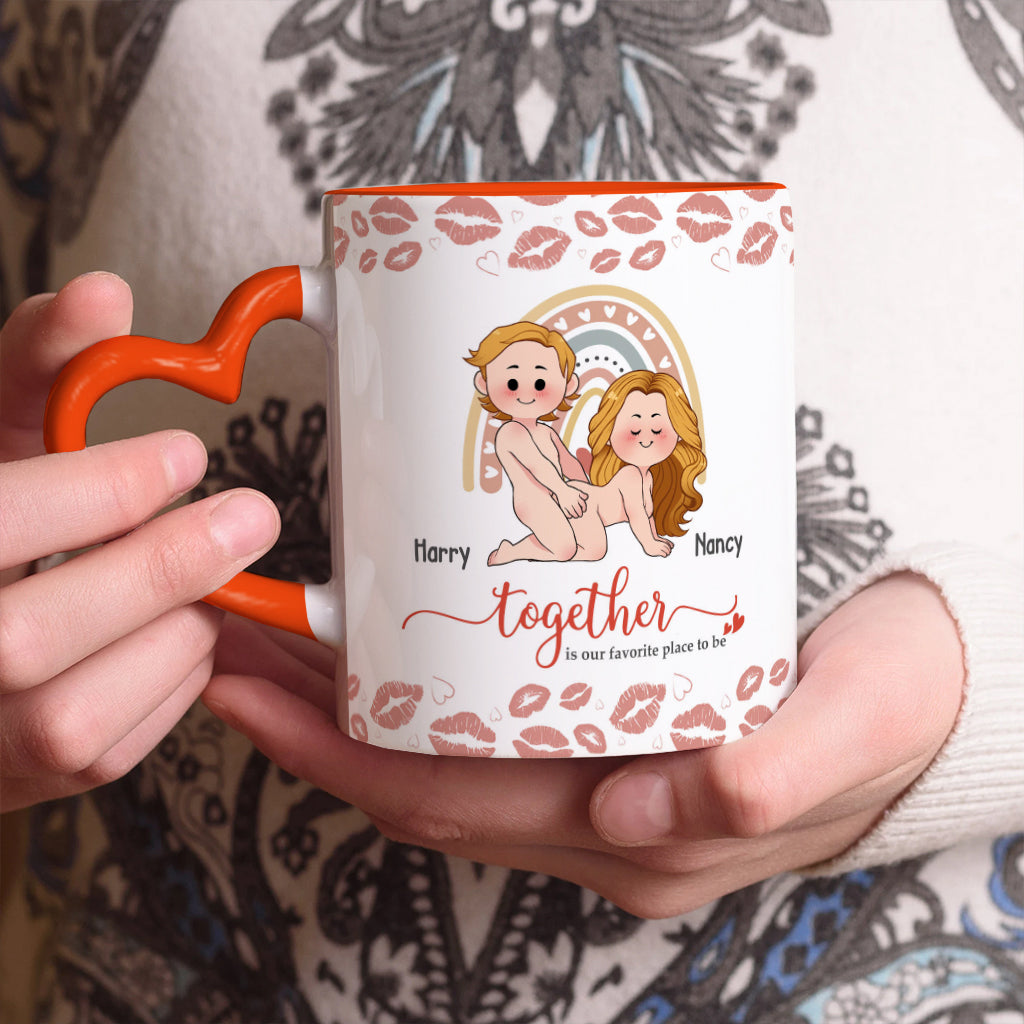 Ich liebe dich – Personalisierte Tasse mit Herzgriff für Paare