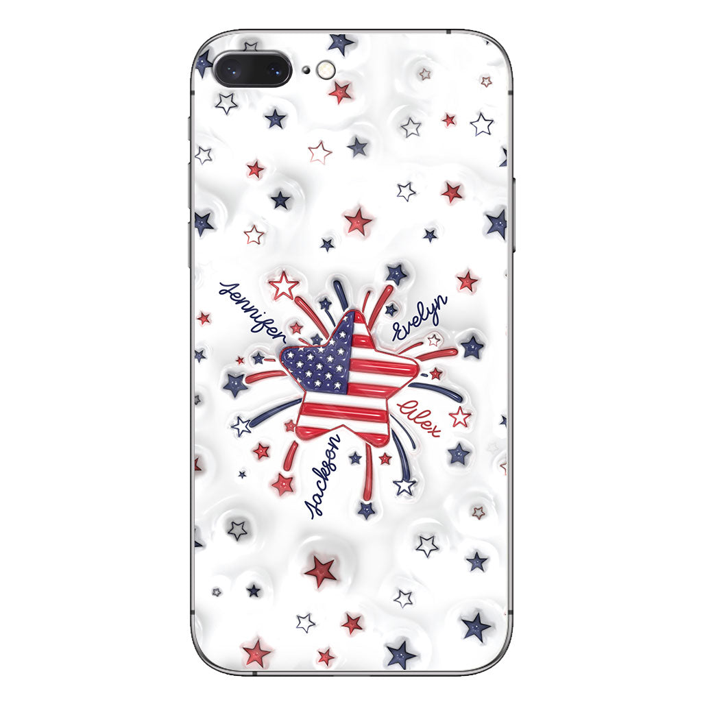 Grandma's Little Star 4th Of July - Personalized Grandma Phone Case