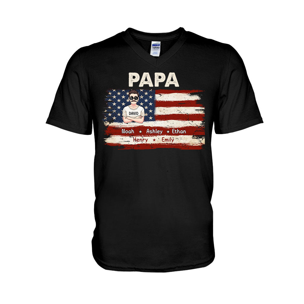 Papas Leben – 4. Juli – Personalisiertes Vater-T-Shirt und Hoodie