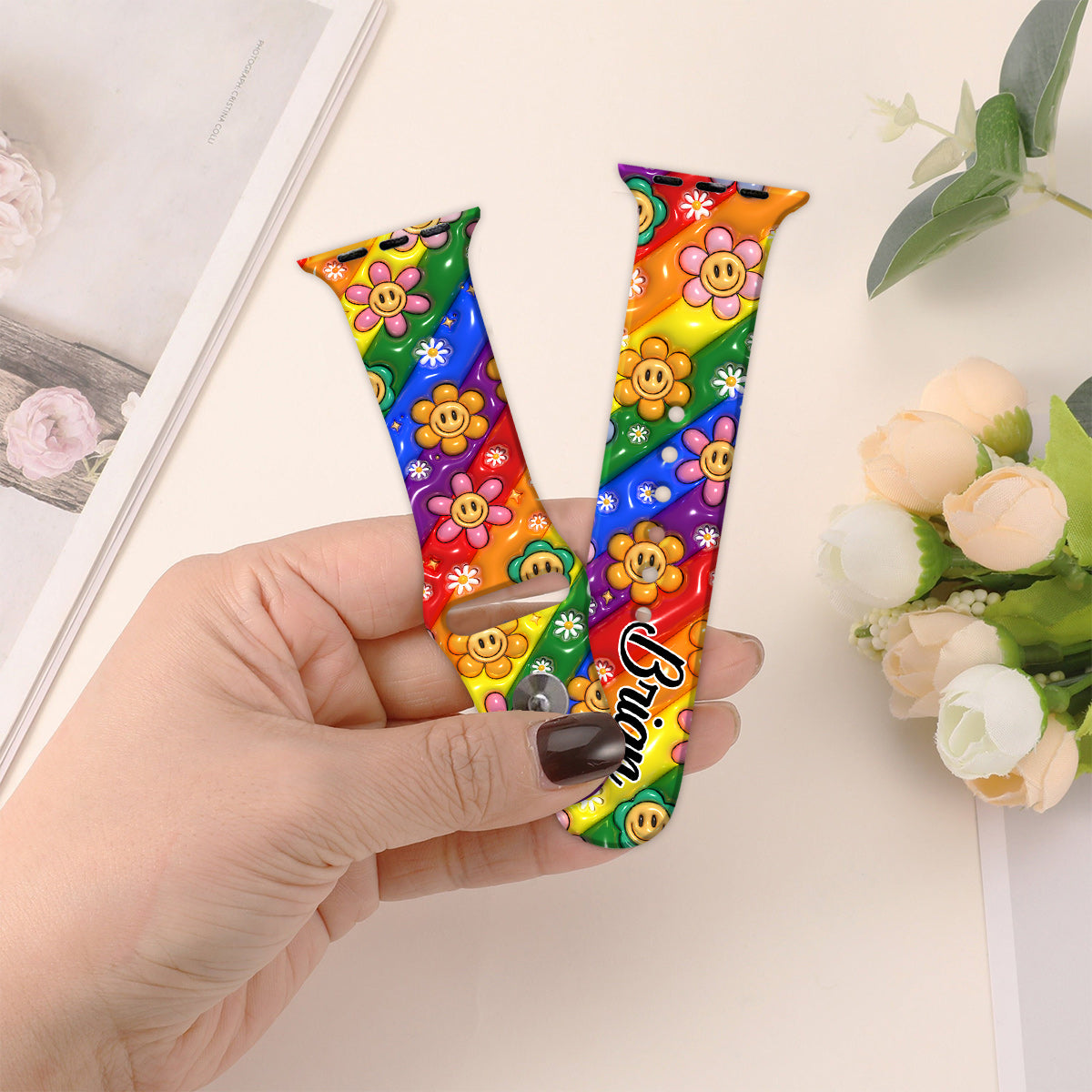 Liebe ist Liebe Pride Regenbogen - Personalisiertes Apple Watch-Armband zur Unterstützung der LGBT-Community