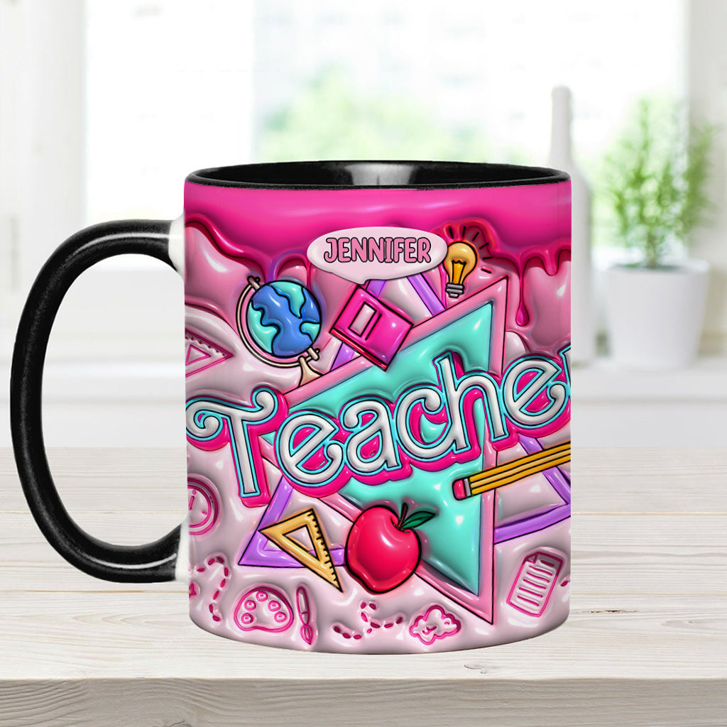 Pink Inflated - Personalized Teacher Accent Mug