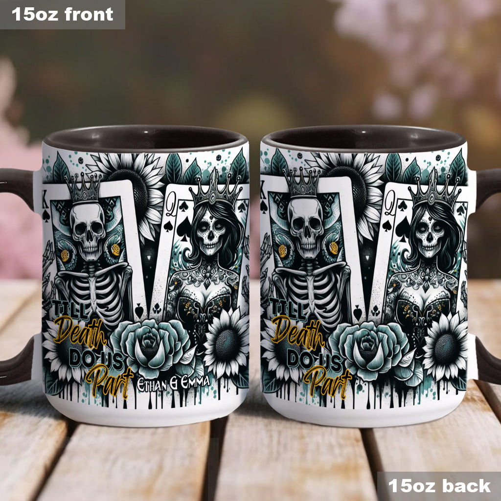 Till Death Do Us Part - Personalized Skull Accent Mug