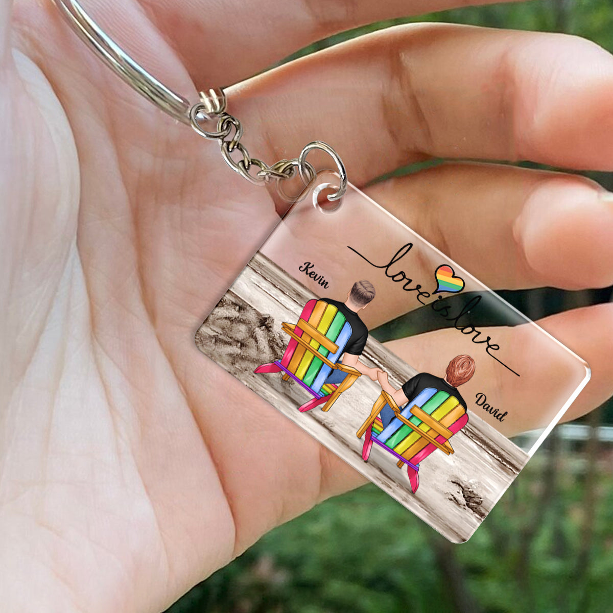 Liebe ist Liebe – Personalisierter LGBT-Unterstützungs-Schlüsselanhänger