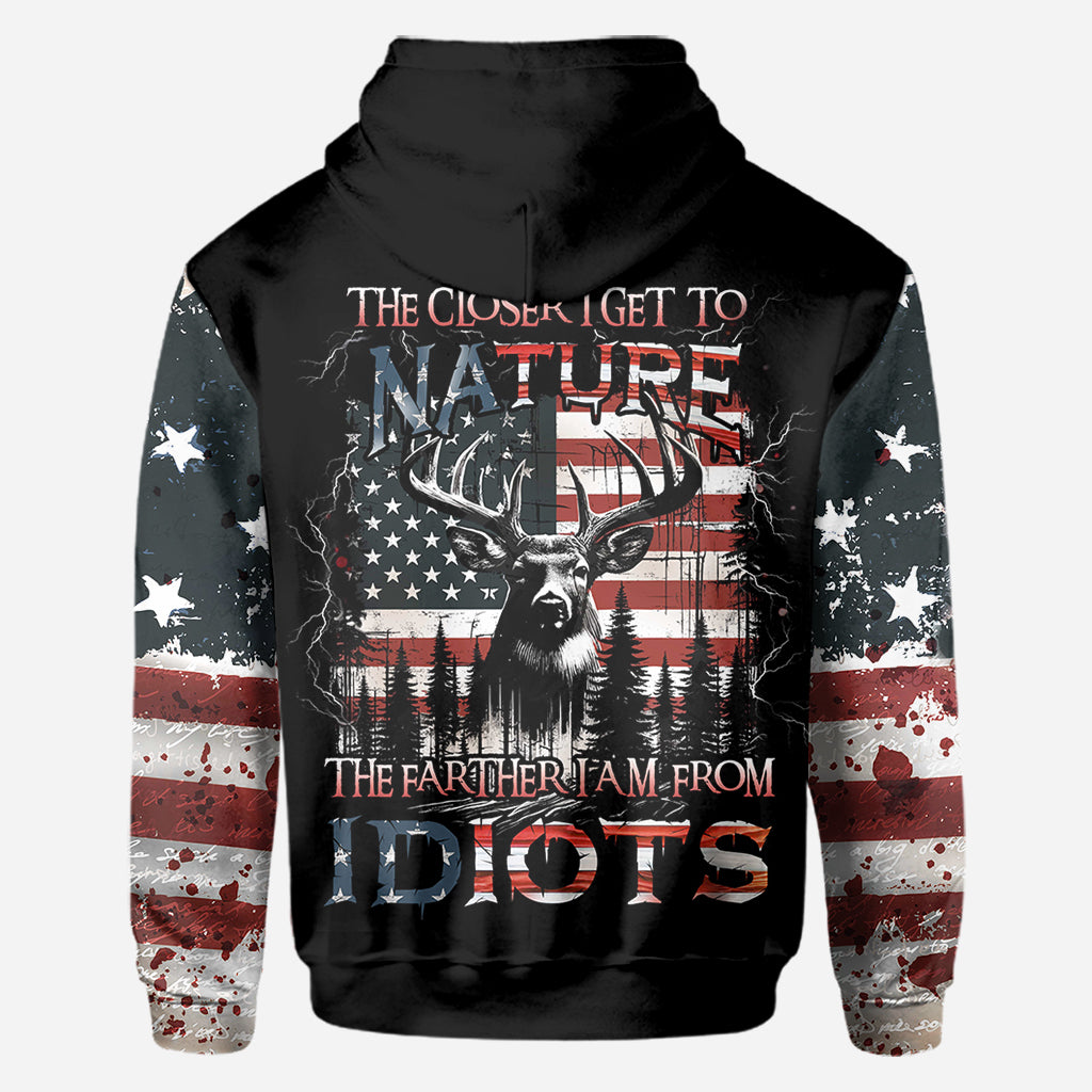 Je näher ich der Natur komme, desto mehr bin ich der Vater von Idioten – personalisiertes Jagd-T-Shirt