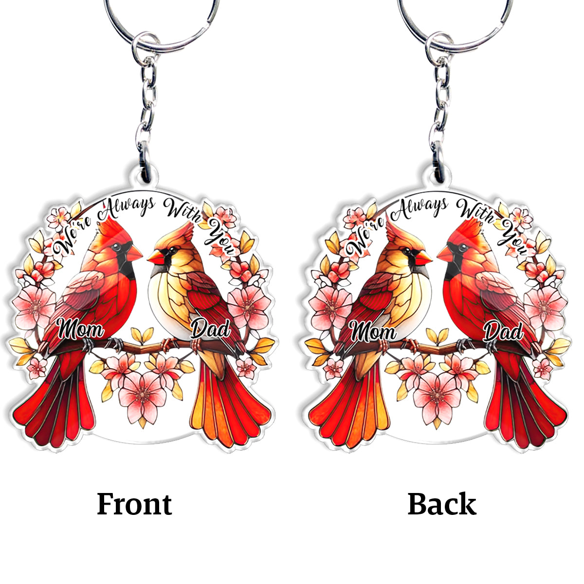 Wir sind immer bei dir – personalisierter Gedenk-Schlüsselanhänger