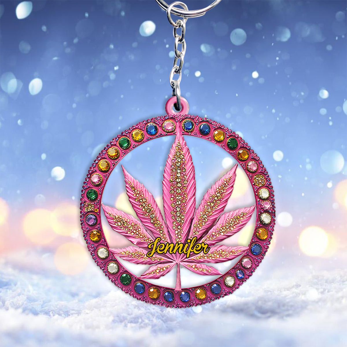 Stoner Chick - Personalized Weed Keychain