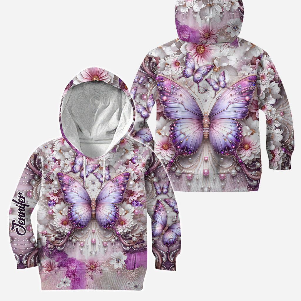 Purple Butterflies - Personalized Butterfly Hoodie and Leggings