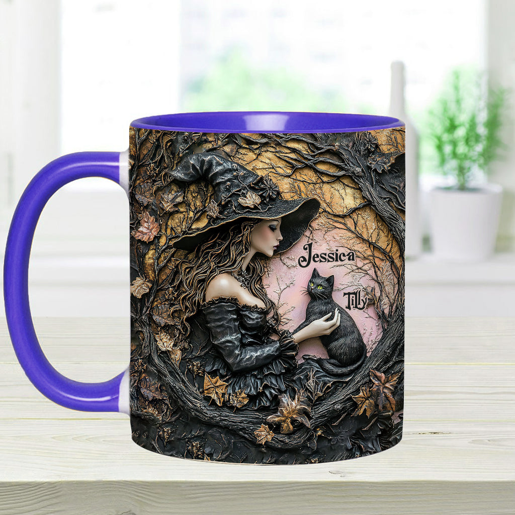 Eine Hexe und ihre schwarze Katze – Eine wunderschöne Sache – Personalisierte Tasse mit Hexenmotiv
