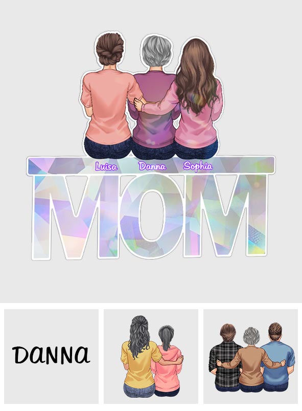 Ich liebe dich, Mama – Personalisierter Sonnenfänger-Aufkleber für Mutter