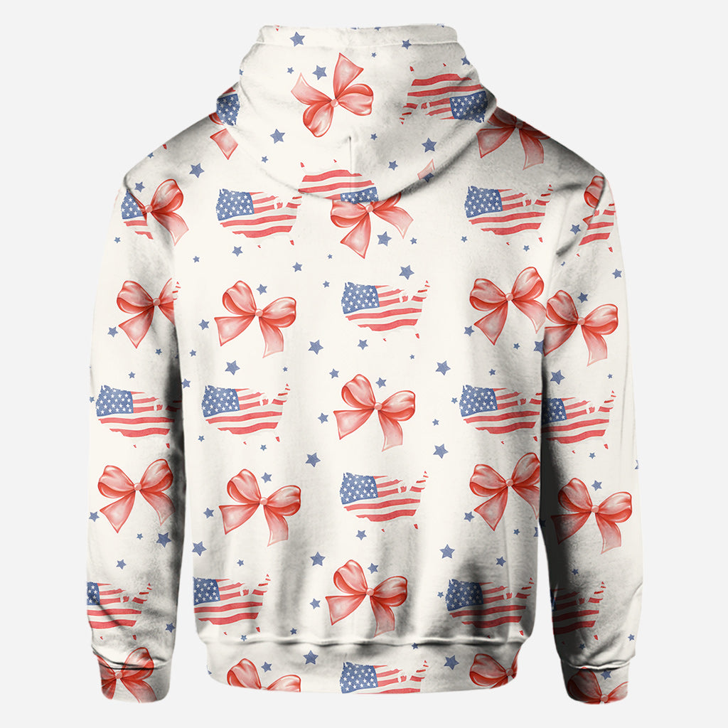 Coquette American Girl - Personalized Independence Day/ 4th of July All Over Shirt