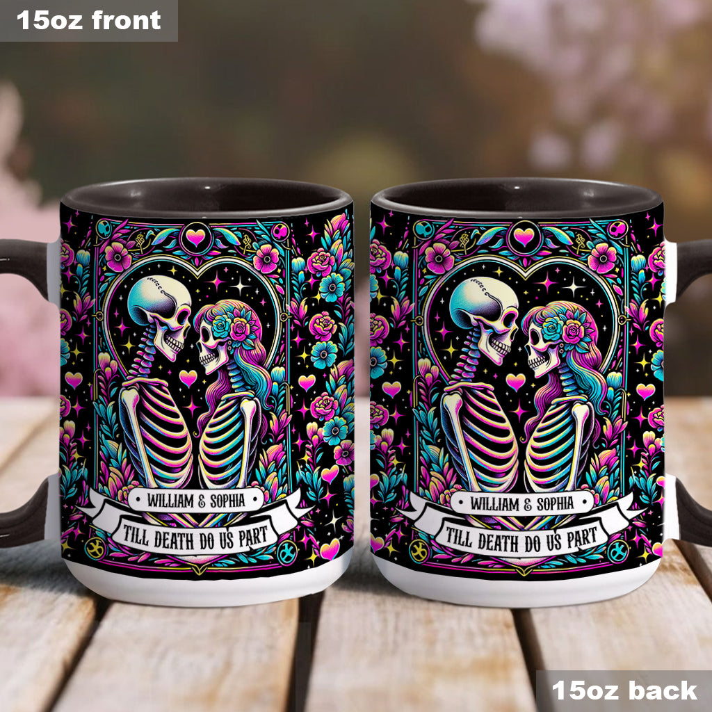 Bis dass der Tod uns scheidet – Personalisierte Tasse mit Totenkopf-Akzent