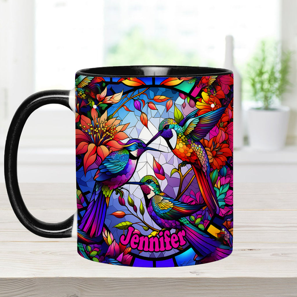 Personalisierte Tasse mit Kolibri-Motiv – ideal für alle, die Kolibris lieben.