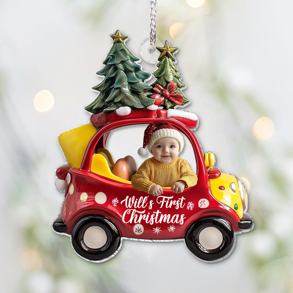 Baby's First Christmas - Personalized Newborn Transparent Ornament