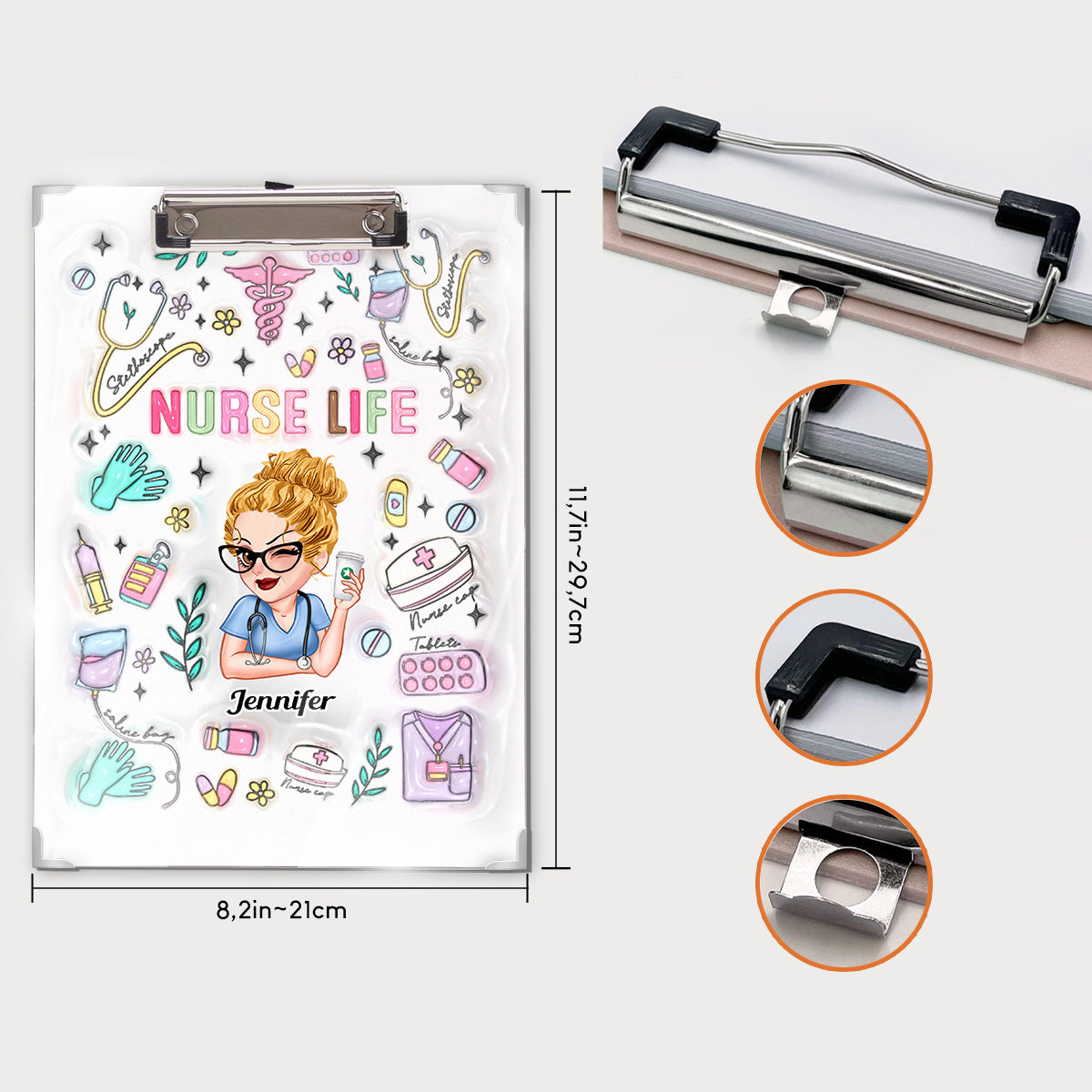 Nurse Life – Personalisiertes Klemmbrett für Pflegekräfte
