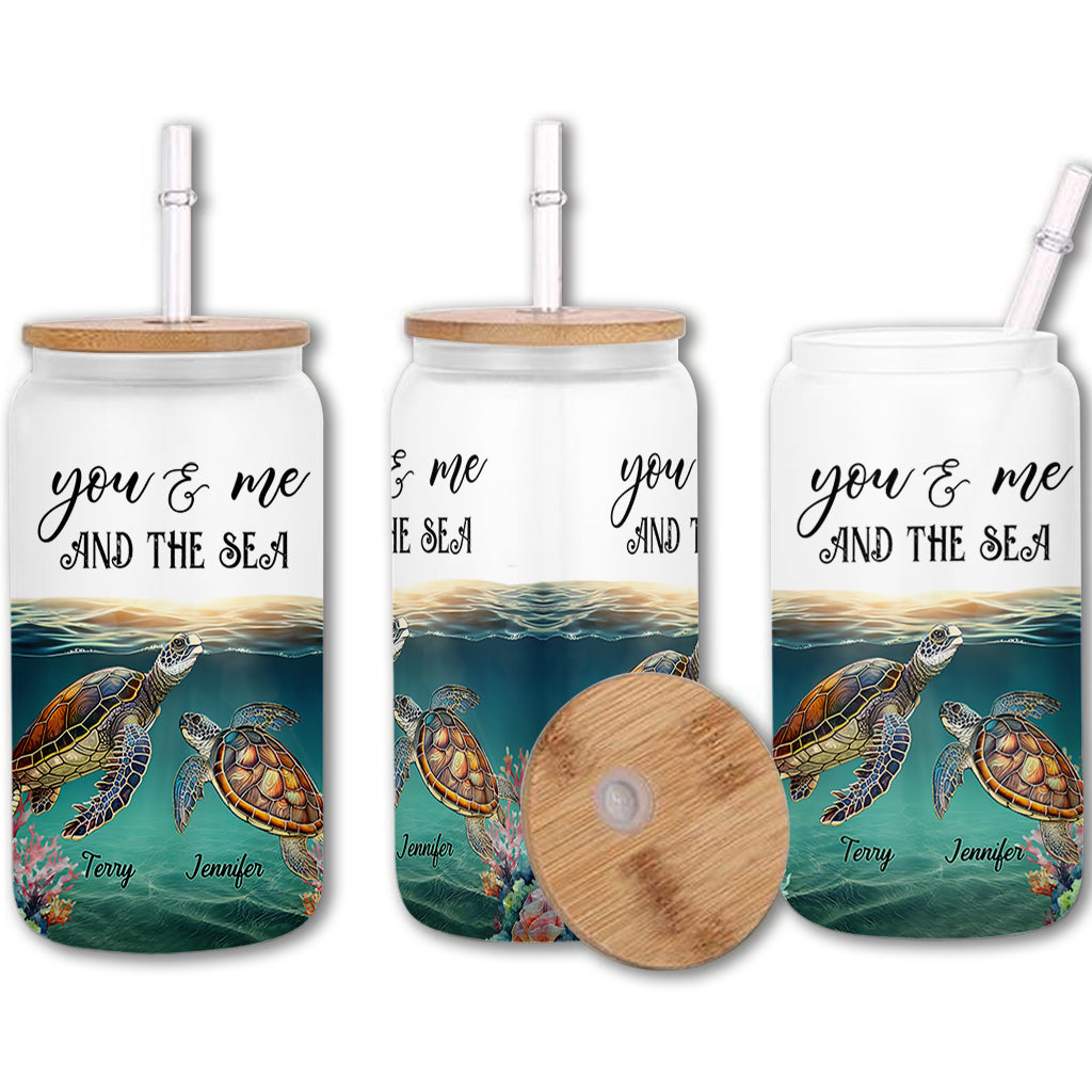 Du & Ich und das Meer – Personalisierte Schildkröten-Trinkflasche