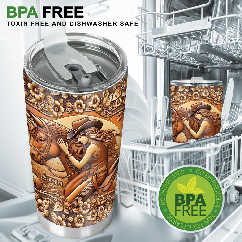 Einfach ein Mädchen, das Pferde liebt – personalisierter Pferdebecher