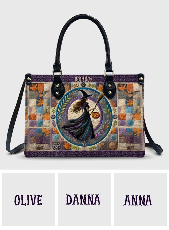 Wunderschöne Hexe – personalisierte Hexen-Lederhandtasche